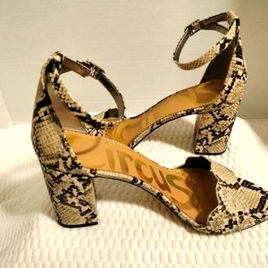 Circus by Sam Edelman Beige Snakeskin Heels